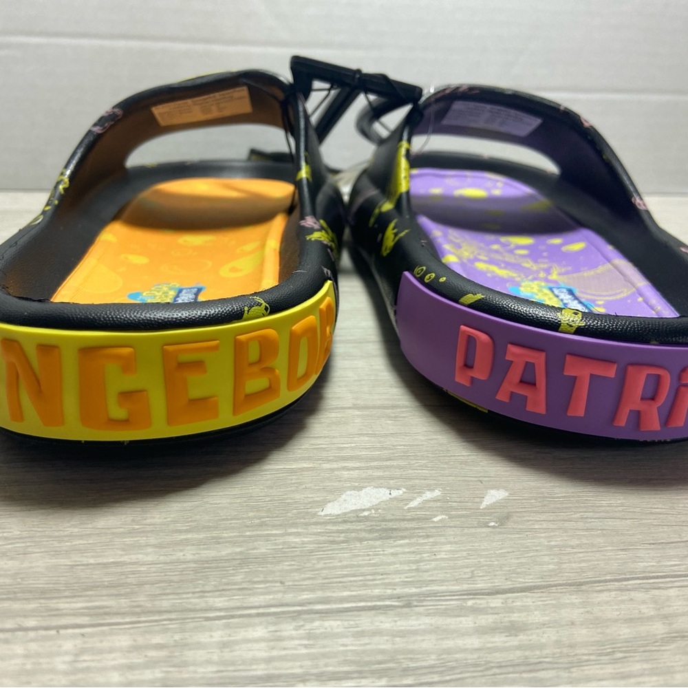 Sponge Bob Square Pants Mans Sz 8 Flip Flops / Slides NWT - Picture 4 of 7